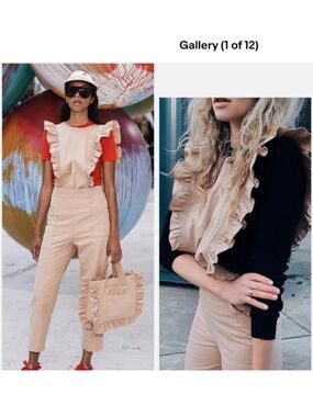 ★NWT GANNI Ruffle Jumpsuit Sand size 34★
